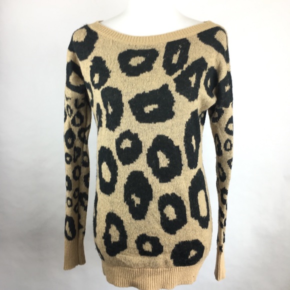 Express Sweaters - Express Brown Cheetah Print Sweater